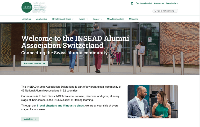 INSEAD Alumni Association – Refonte graphique et gestion des événements